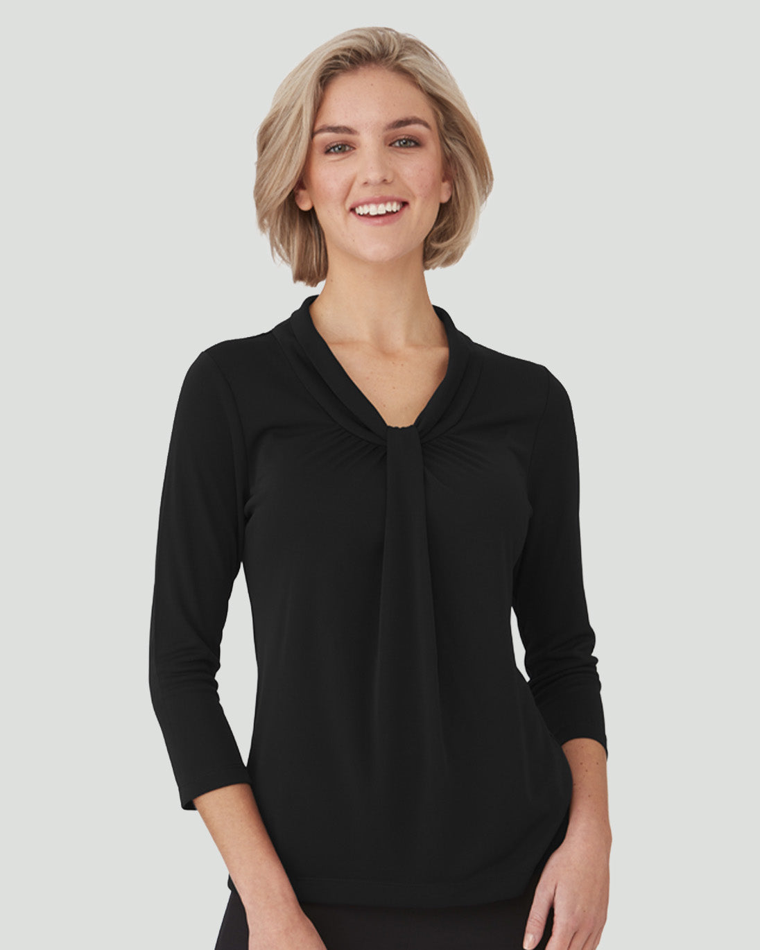 Women's Pippa Knit 3/4 Sleeve Top - Black