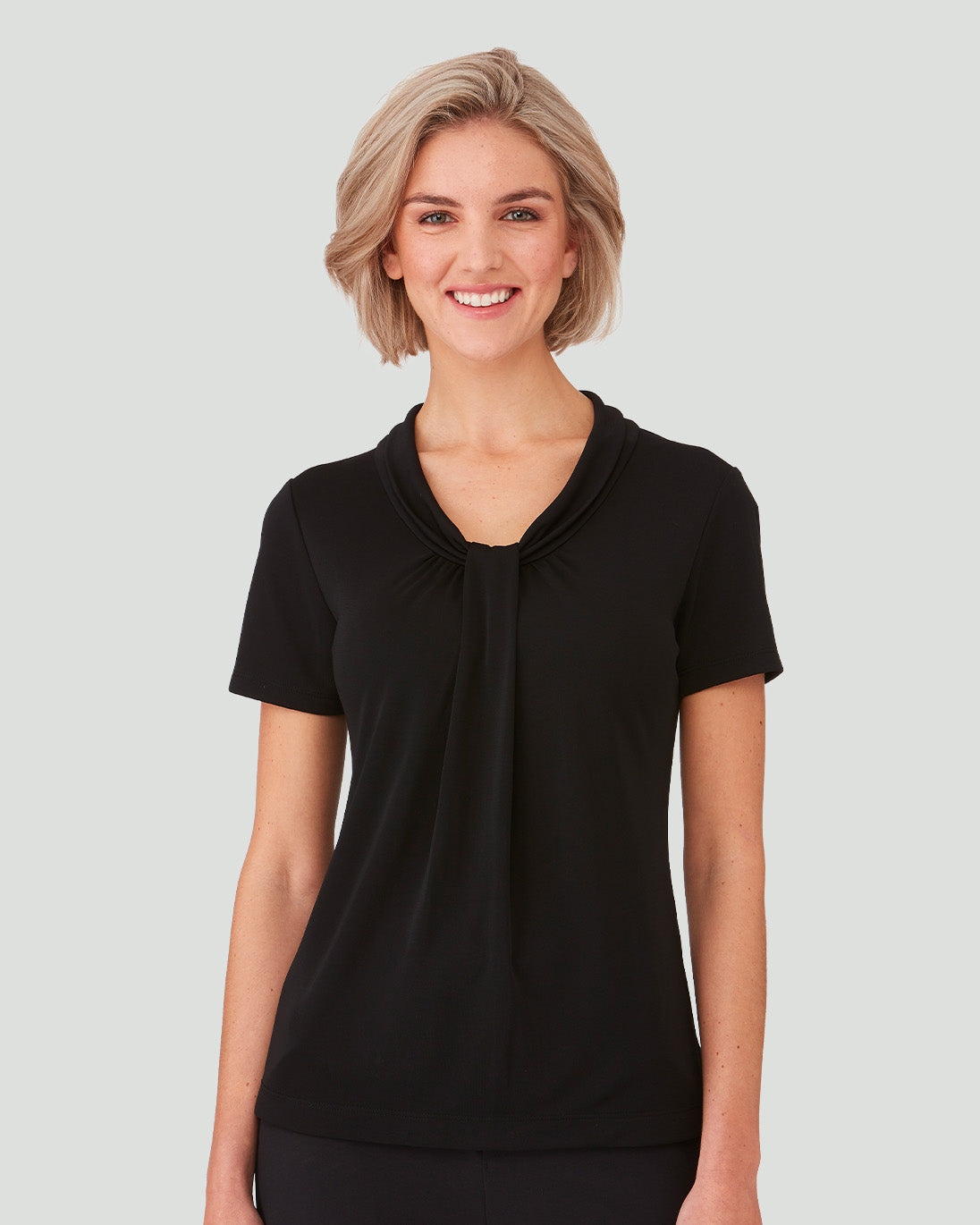 Women's Pippa Knit Short Sleeve Top - Black