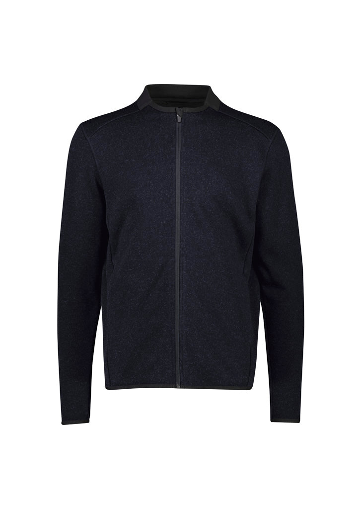 Men's Nova Zip Front Jumper - Navy Marle