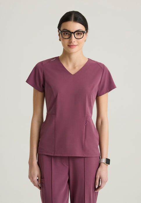 Women's Spring Scrub Top - Dusty Port