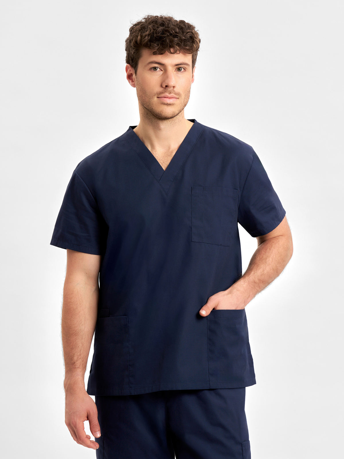 Classic Unisex Scrub Top - Navy