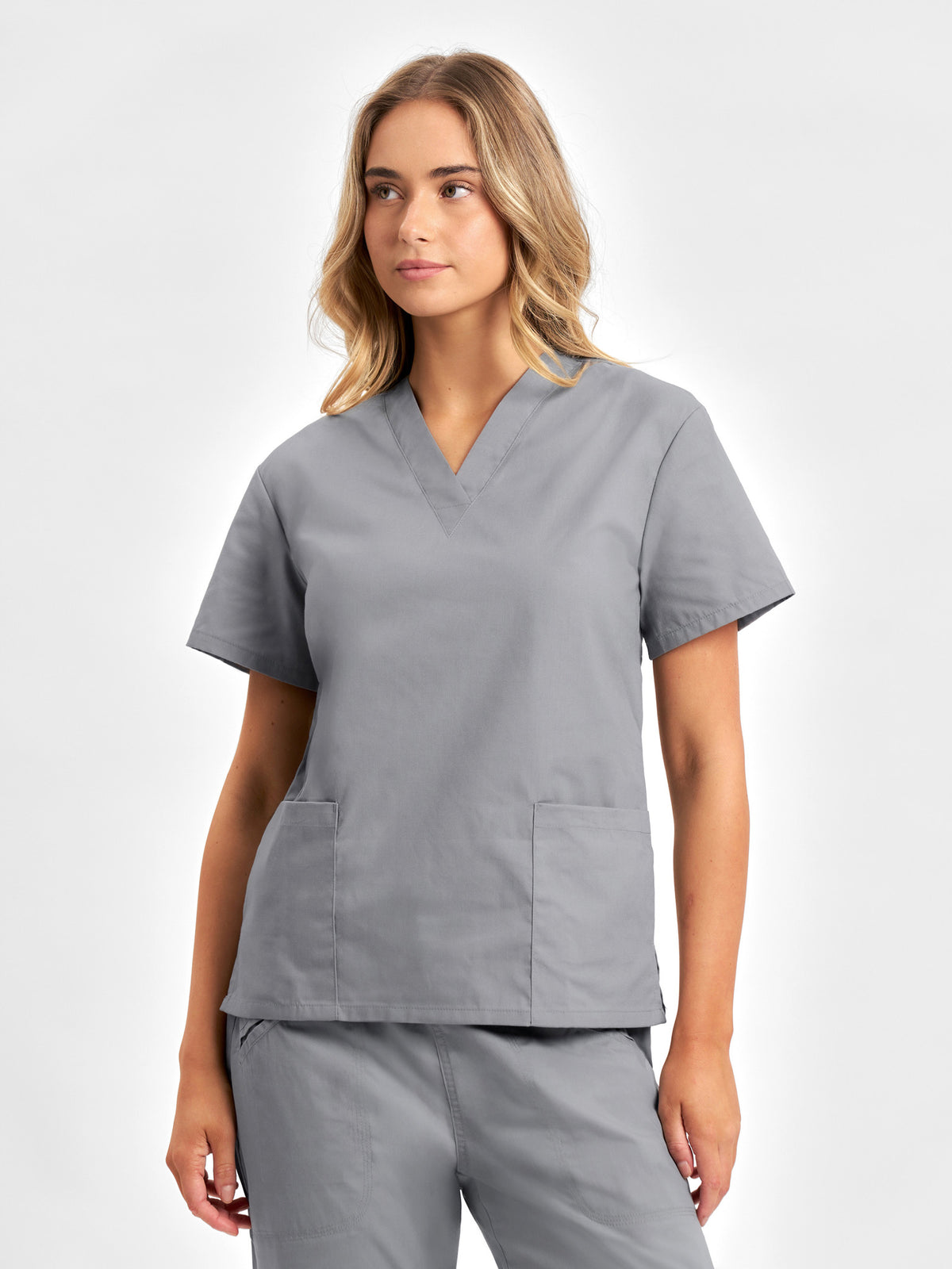 Classic Womens Scrub Top - Pewter