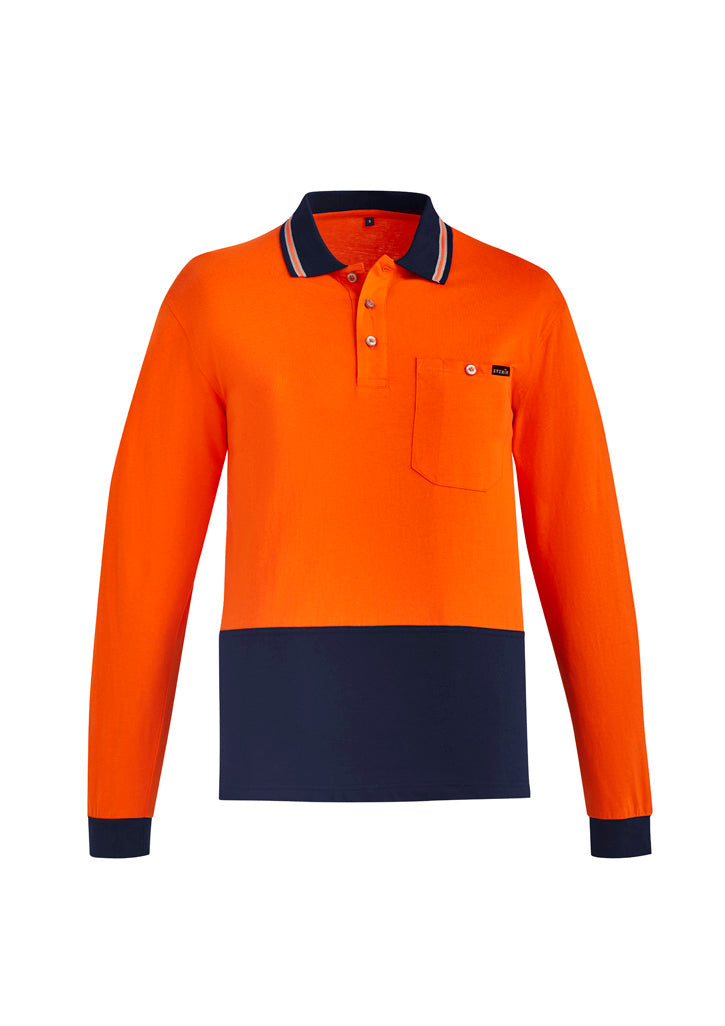 Men's Hi Vis Cotton Long Sleeve Polo
