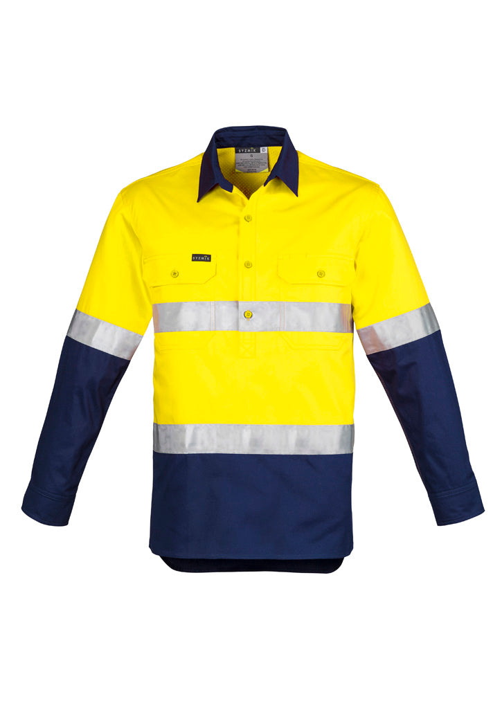 Men's Closed Front Long Sleeve Shirt - Hoop Taped