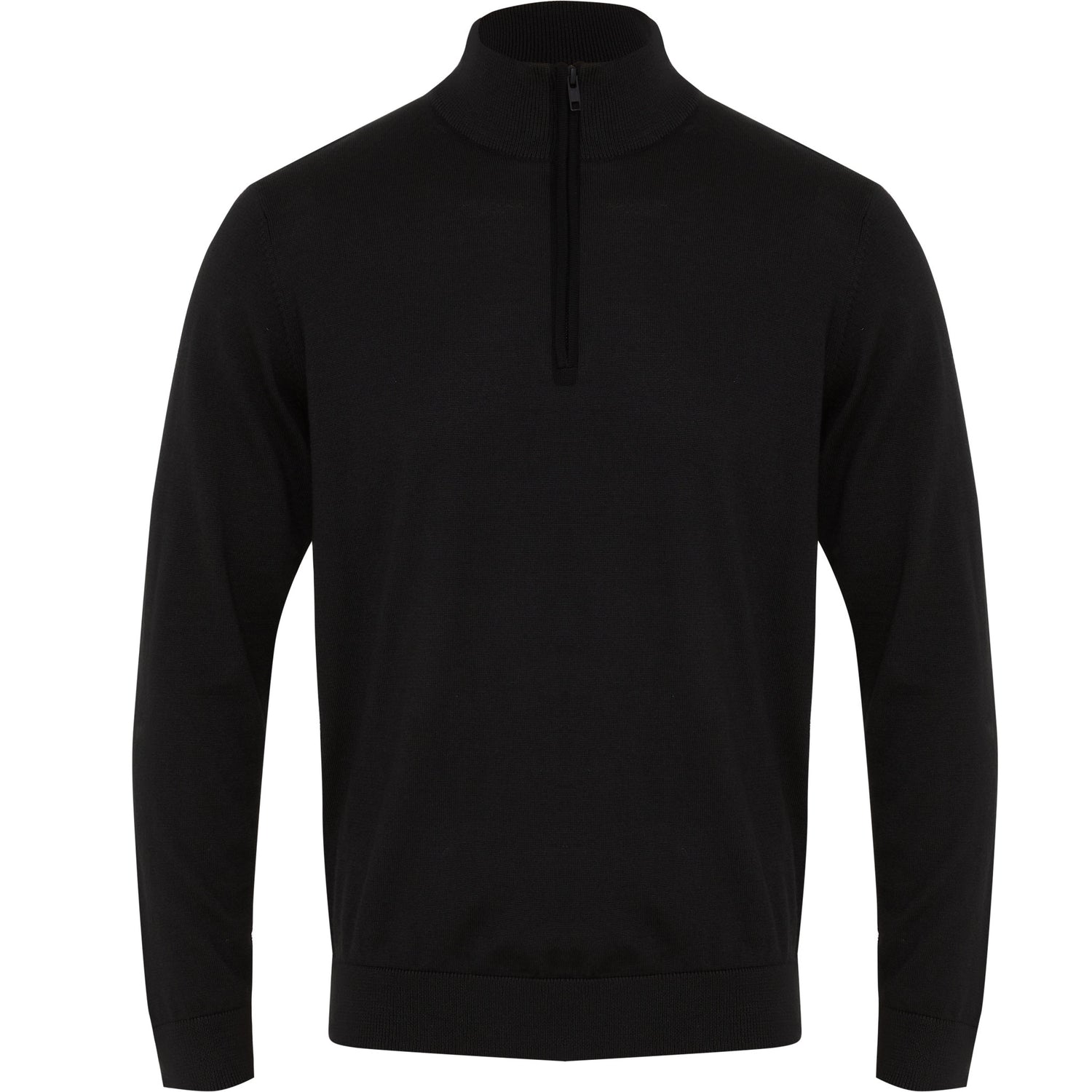 Men's Trevira® Wool Blend Long Sleeve Zip Neck Jumper