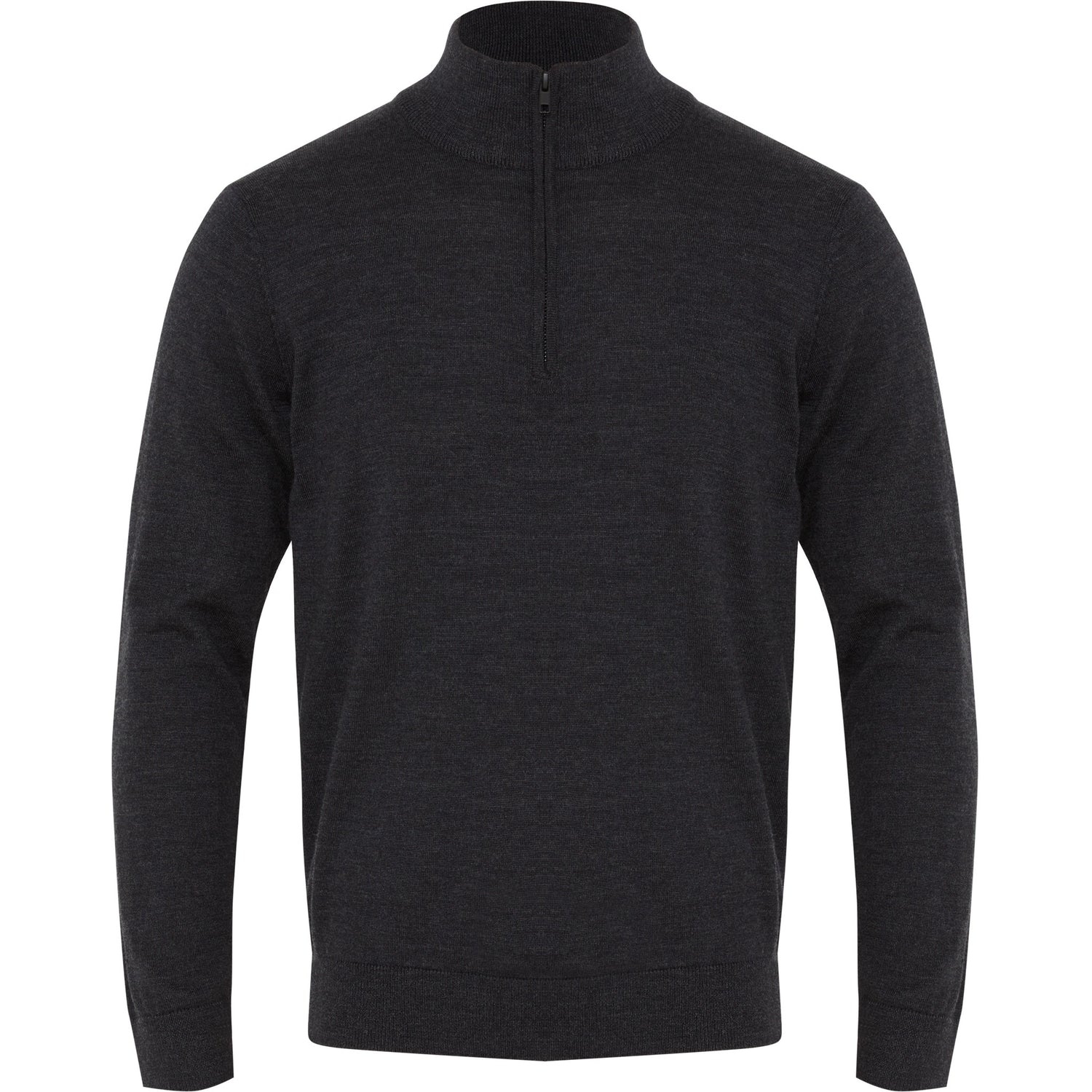 Men's Trevira® Wool Blend Long Sleeve Zip Neck Jumper