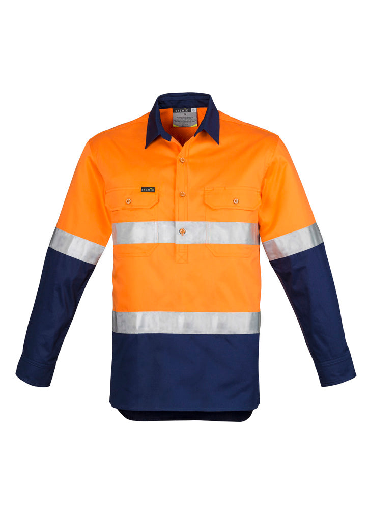 Men's Closed Front Long Sleeve Shirt - Hoop Taped