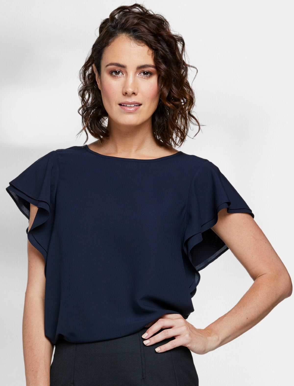 Women's Amity Blouse in Graphite Black