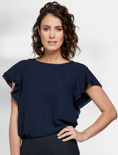 Women's Amity Blouse in Graphite Black