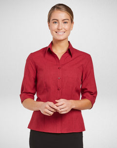 Women's Climate Smart Semi Fit 3/4 Sleeve Shirt in Pepper