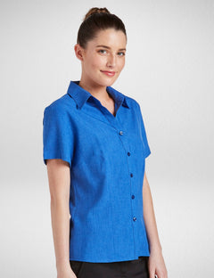 Women's Climate Smart Semi Fit Short Sleeve Shirt in Royal
