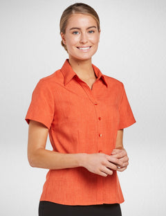 Women's Climate Smart Semi Fit Short Sleeve Shirt in Rust