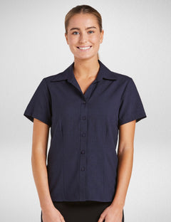Women's Climate Smart Semi Fit Short Sleeve Shirt in Dark Navy