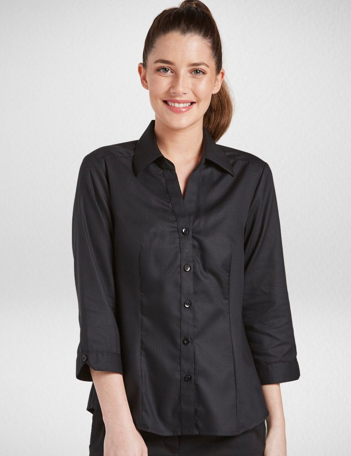 Women's Serenity 3/4 Sleeve Shirt in Black
